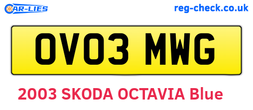 OV03MWG are the vehicle registration plates.