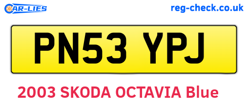 PN53YPJ are the vehicle registration plates.