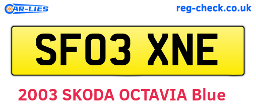 SF03XNE are the vehicle registration plates.