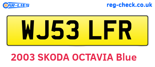 WJ53LFR are the vehicle registration plates.