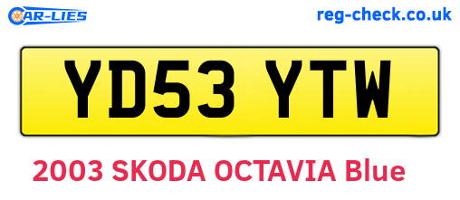 YD53YTW are the vehicle registration plates.