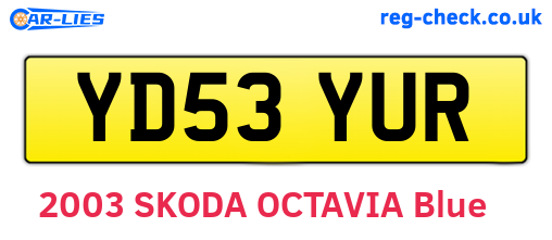YD53YUR are the vehicle registration plates.