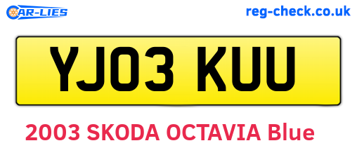 YJ03KUU are the vehicle registration plates.