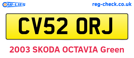 CV52ORJ are the vehicle registration plates.