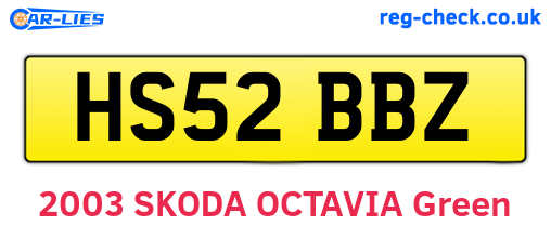 HS52BBZ are the vehicle registration plates.