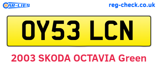 OY53LCN are the vehicle registration plates.