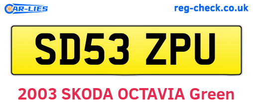 SD53ZPU are the vehicle registration plates.