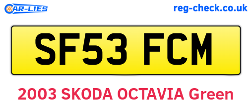SF53FCM are the vehicle registration plates.