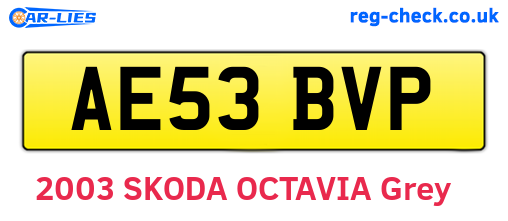 AE53BVP are the vehicle registration plates.