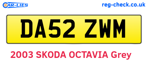 DA52ZWM are the vehicle registration plates.
