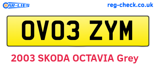 OV03ZYM are the vehicle registration plates.