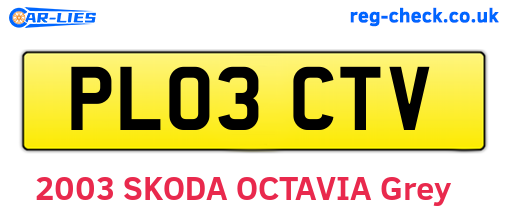 PL03CTV are the vehicle registration plates.