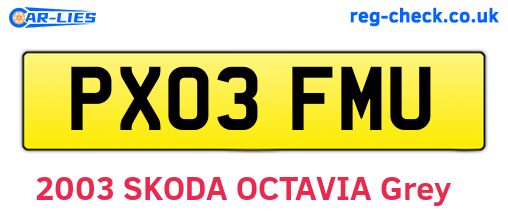 PX03FMU are the vehicle registration plates.