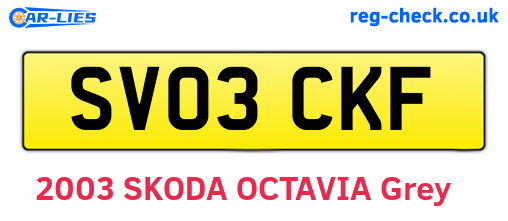 SV03CKF are the vehicle registration plates.