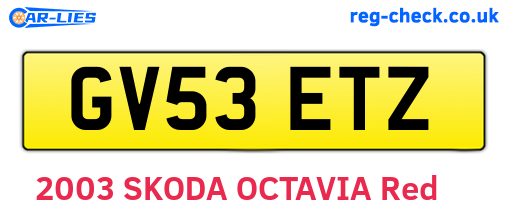 GV53ETZ are the vehicle registration plates.