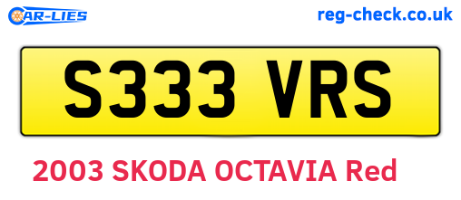 S333VRS are the vehicle registration plates.