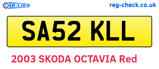 SA52KLL are the vehicle registration plates.