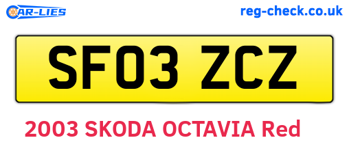 SF03ZCZ are the vehicle registration plates.