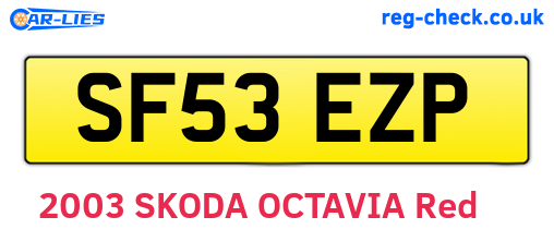SF53EZP are the vehicle registration plates.