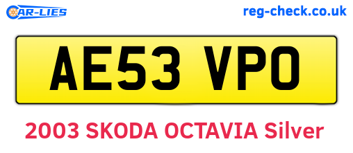 AE53VPO are the vehicle registration plates.