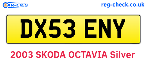 DX53ENY are the vehicle registration plates.