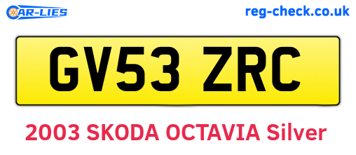 GV53ZRC are the vehicle registration plates.