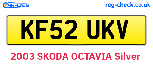 KF52UKV are the vehicle registration plates.