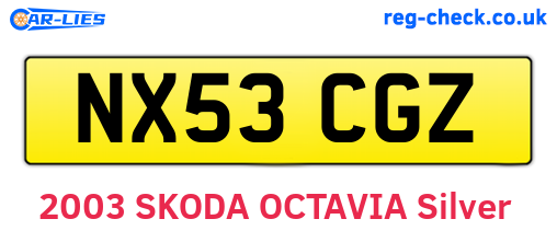 NX53CGZ are the vehicle registration plates.