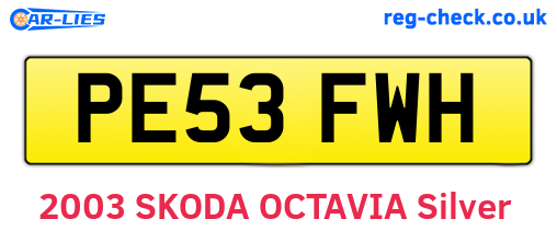 PE53FWH are the vehicle registration plates.