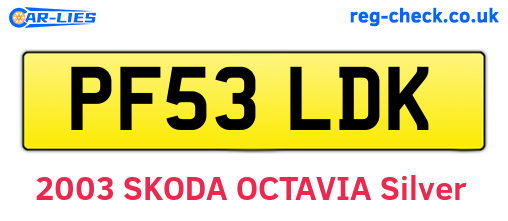 PF53LDK are the vehicle registration plates.