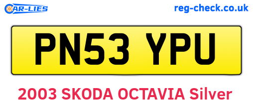 PN53YPU are the vehicle registration plates.