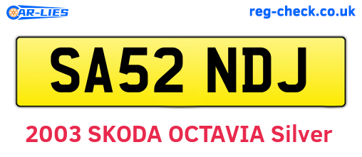 SA52NDJ are the vehicle registration plates.