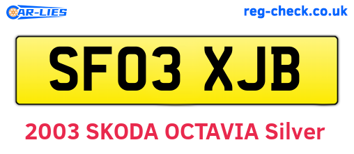 SF03XJB are the vehicle registration plates.