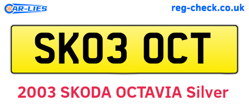SK03OCT are the vehicle registration plates.