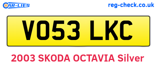 VO53LKC are the vehicle registration plates.