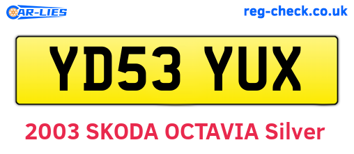 YD53YUX are the vehicle registration plates.