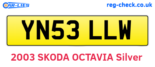 YN53LLW are the vehicle registration plates.