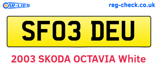 SF03DEU are the vehicle registration plates.