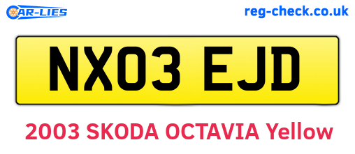 NX03EJD are the vehicle registration plates.
