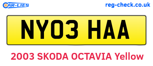 NY03HAA are the vehicle registration plates.