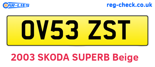 OV53ZST are the vehicle registration plates.
