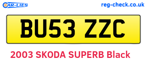 BU53ZZC are the vehicle registration plates.