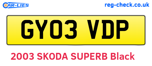 GY03VDP are the vehicle registration plates.