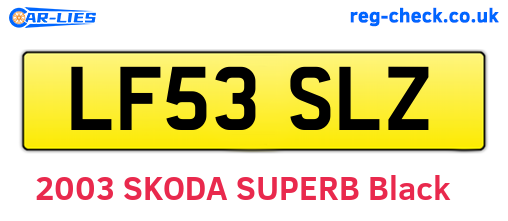 LF53SLZ are the vehicle registration plates.