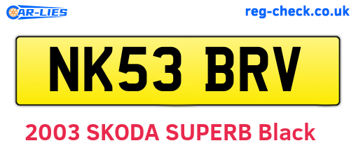 NK53BRV are the vehicle registration plates.