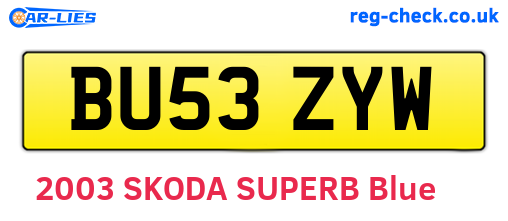 BU53ZYW are the vehicle registration plates.