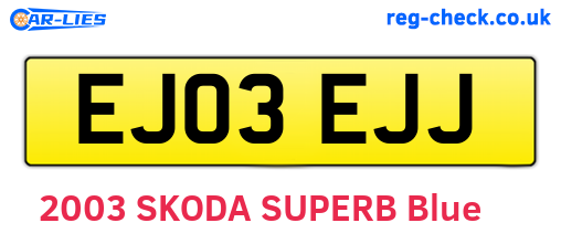 EJ03EJJ are the vehicle registration plates.