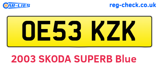 OE53KZK are the vehicle registration plates.