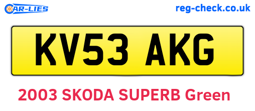 KV53AKG are the vehicle registration plates.