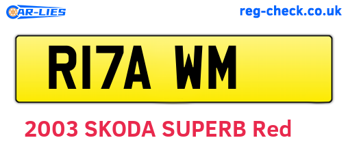R17AWM are the vehicle registration plates.